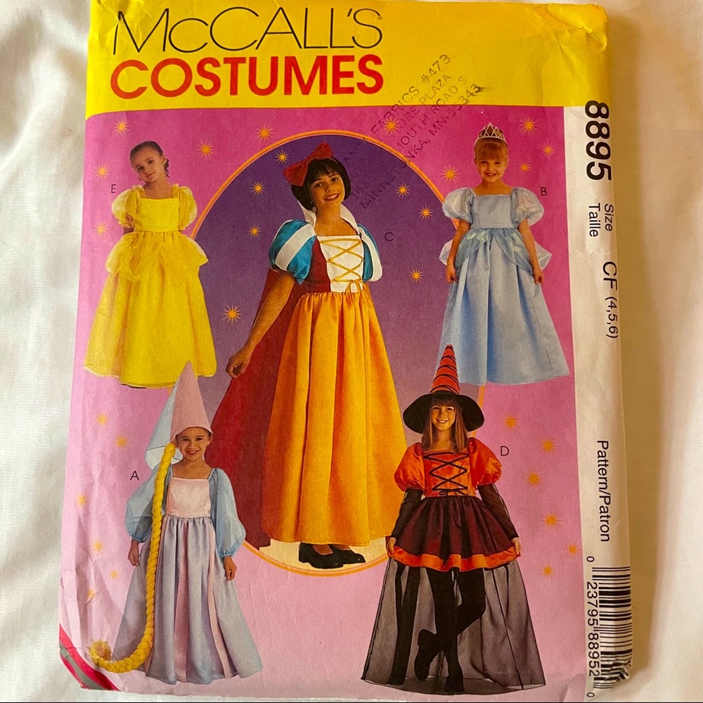 Disney Princess & Witch McCall’s Costumes Patterns